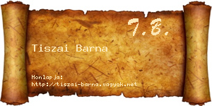 Tiszai Barna névjegykártya